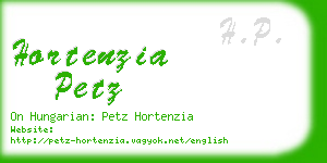 hortenzia petz business card
